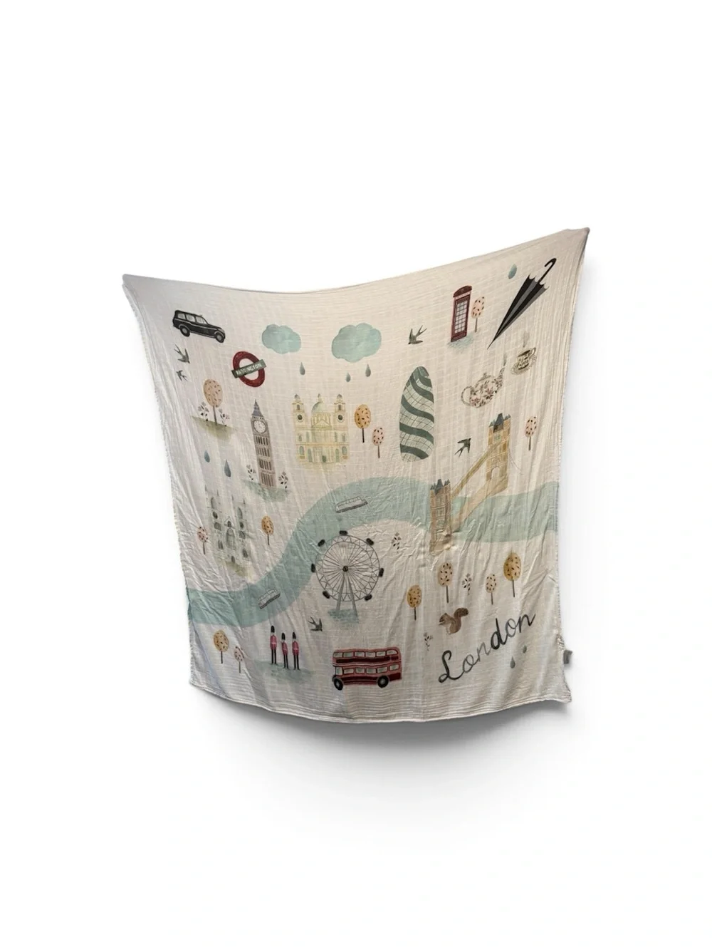 London-Themed Cotton tapestry